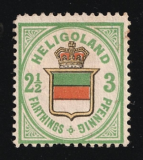 1875-85 2 1/2F/3Pf Heligoland, German States, Germany, Berlin Reprint
