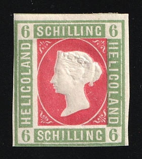 1891-95 6S Heligoland, German States, Germany, Hamburg Reprint
