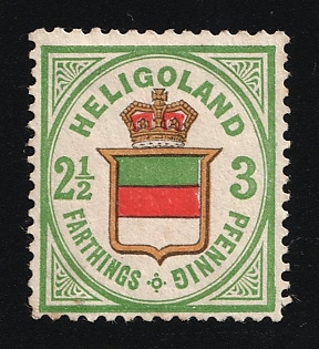 1875-85 2 1/2F/3Pf Heligoland, German States, Germany, Berlin Reprint