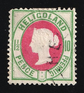 1887 1 1/2P/10Pf on piece Heligoland, German States, Germany, Signed by Lemberger