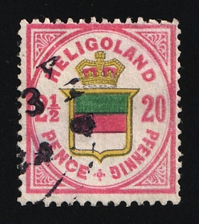 1884 2 1/2P/20Pf Heligoland, German States, Germany, Signed by Lemberger