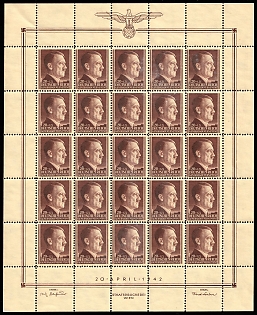 1942 1.20Zl on 1Zl General Government, Germany, Poland, Full Sheet