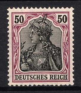 1906 50pf German Empire, Germany, Signed