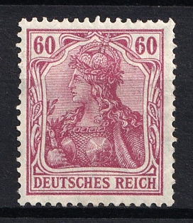 1911 60pf German Empire, Germany, Signed