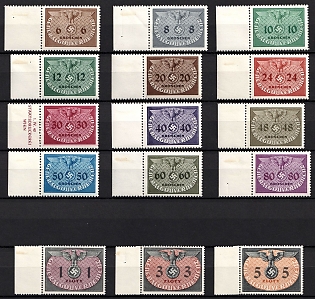 1940 General Government, Germany, Poland, Official Stamps, Complete Set, Margins