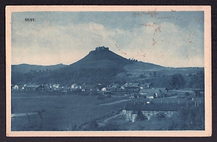 1926 (13 Jun) Ukraine Related Picture, Stampless Free Tariff Military Correspondence Postcard from Khust/Kryva (Ukraine) to Prostejov (Czech)