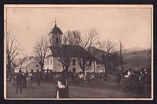 1927 Ukraine Related Picture, Postcard from Yasinia (Ukraine) to Jenisovice/Chroustovice (Czech) franked with 50h
