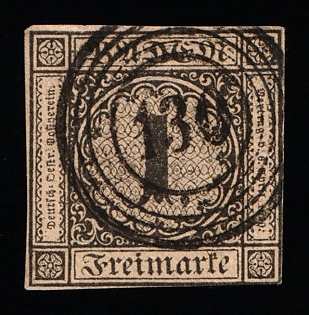 1853 1kr Baden, German States, Germany