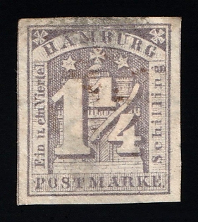 1864 1 1/4S Hamburg, German States, Germany