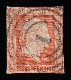 1850 1/2sgr on 6pf Prussia, German States, Germany, Signed