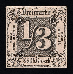 1850 1/3sgr Thurn und Taxis, German States, Germany, Signed