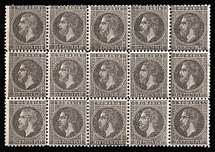 1879 1 1/2B Romania, Part of Sheet