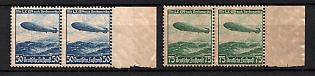 1936 Third Reich, Germany, Pairs, Margins, Airmail, Complete Set