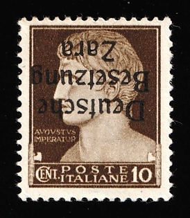 1943 10C Zadar, German Occupation, Germany, INVERTED Overprint, Signed