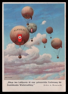1937 'Maintenance of Air Transport is an Imperative Demand for Germany's Resurgence', Third Reich Nazi Propaganda Postcard