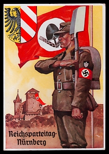 1936 'Nazi Party Rally - Nuremberg', Third Reich Nazi Propaganda Postcard