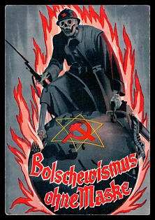 1939 'Bolsherism without a Mask', Third Reich Nazi Propaganda Postcard