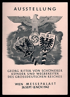 1942 'Exhibition Georg Ritter of Schonerer Customer and Pioneer of the Great German Reich', German Eagle, Third Reich Nazi Propaganda Postcard