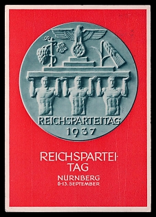 1937 'Reich Party Congress 6-13. September', German Eagle, Third Reich Nazi Propaganda Postcard