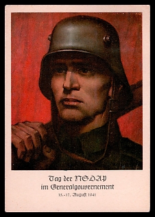 1941 'Day of the NSDAP in the General Government 15-17. Aug', Army Military, Third Reich Nazi Propaganda Postcard
