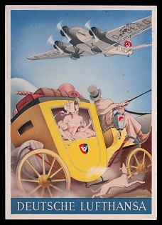 1938 'German Lufthansa', Third Reich Nazi Propaganda Postcard