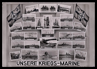 1941 'Our War Navy', Third Reich Nazi Propaganda Postcard