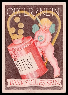 1939 'Victim? No! Thanks it Should Be', Third Reich Nazi Propaganda Postcard