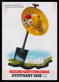 1939 'Organized By the Reichsnahrstand and the City of Germans Abroad Stuttgart. Reich Garden Show Stuttgart', Third Reich Nazi Propaganda Postcard