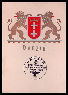 1939 'Gdansk', Third Reich Nazi Propaganda Postcard