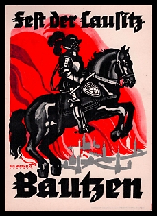 1938 'Festival of Lausitz Bautzen', Third Reich Nazi Propaganda Postcard