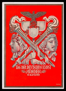 1939 'Day of the Devtschen Kvnst Munich', Third Reich Nazi Propaganda Postcard