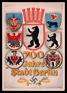 1937 '700 Years of the City of Berlin', Third Reich Nazi Propaganda Postcard