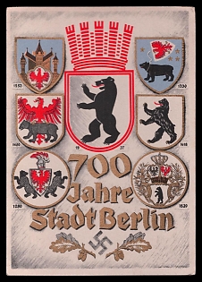 1937 '700 Years of the City of Berlin', Third Reich Nazi Propaganda Postcard