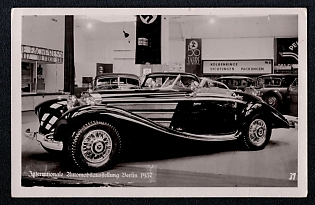 1937 'Berlin International Motor Show', Third Reich Nazi Propaganda Postcard