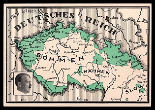1938 'German Empire', Maps, Third Reich Nazi Propaganda Postcard