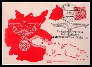 1938 'German-Speaking Area', Maps, Third Reich Nazi Propaganda Postcard