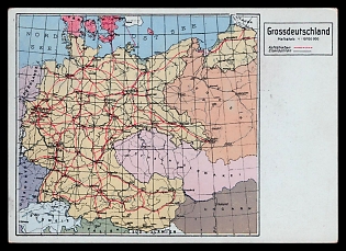 1938 'Greater Germany', Maps, Third Reich Nazi Propaganda Postcard