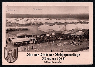 1935 'From the City of the Nazi Party Rallies Nuremberg', Nazi Party Nuremberg Rallies, Third Reich Nazi Propaganda Postcard