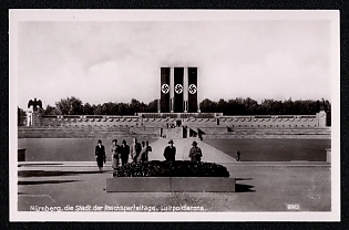 1933-1945 'Nuremberg, the City of the Nazi Party Rallies. Luitpol Arena', Nazi Party Nuremberg Rallies, Third Reich Nazi Propaganda Postcard