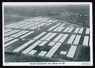 1936 'Latest Aerial Photo of the Sa Tent Camp', Nazi Party Nuremberg Rallies, Third Reich Nazi Propaganda Postcard