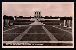 1936 'City of the Reich Party Days Nuremberg. View from the Memorial to the Vip Stand in the Luitpoldarena', Nazi Party Nuremberg Rallies, Third Reich Nazi Propaganda Postcard