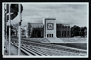 1933-1945 'City of the Nazi Party Rallies Nuremberg Luitpoldarena with Entrance to the Festival Hall', Nazi Party Nuremberg Rallies, Third Reich Nazi Propaganda Postcard