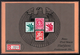 1933-1945 'German Military Cover'Rare Propaganda Private Cover on Cardboard, Third Reich Nazi Cover