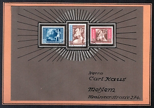 1933-1945 'German Military Cover', Rare Propaganda Private Cover on Cardboard, Third Reich Nazi Cover