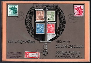 1944 'German Military Cover', Rare Propaganda Private Cover on Cardboard, Third Reich Nazi Cover