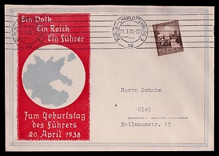 1938 'One People One Reich One Leader. For the Leader's Birthday, April 20th', Third Reich Nazi Propaganda Cover