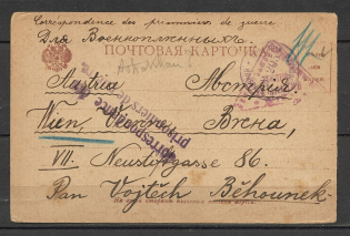 1916 Postcard Form Used by the Prisoner of War, The Moscow Censor 205