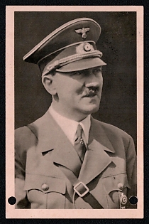 1938 'The Leader', Hitler, Third Reich Nazi Propaganda Postcard
