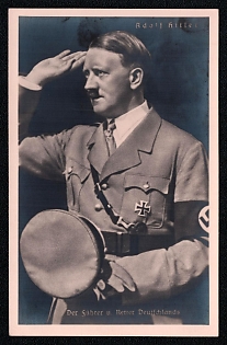 1933-1945 'Adolf Hitler the Leader and Savior of Germany', Hitler, Third Reich Nazi Propaganda Postcard