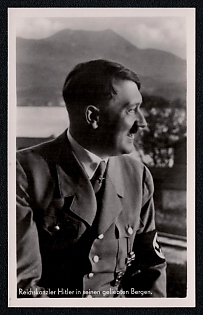 1933-1945 'Reich Chancellor Hitler in His Beloved Mountains', Hitler, Third Reich Nazi Propaganda Postcard